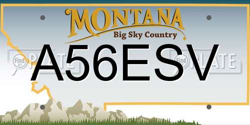 A56ESV Montana License Plate