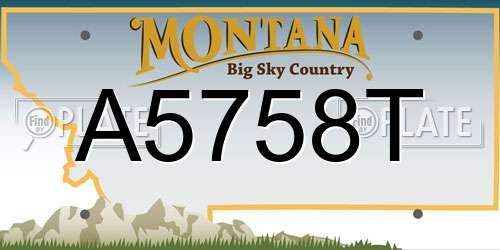 A5758T Montana License Plate