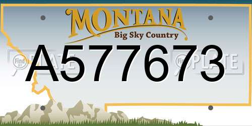 A577673 Montana License Plate