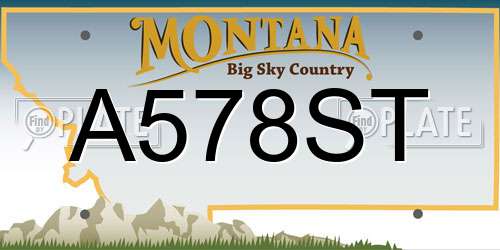 A578ST Montana License Plate