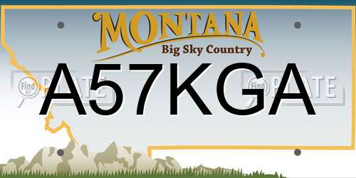 A57KGA Montana License Plate