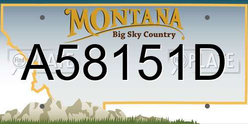 A58151D Montana License Plate