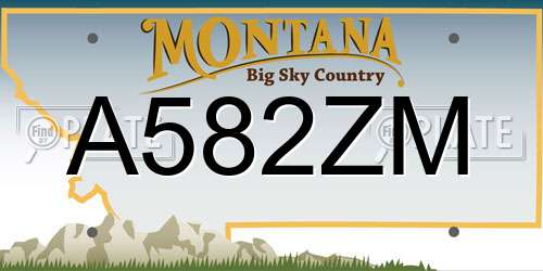 A582ZM Montana License Plate