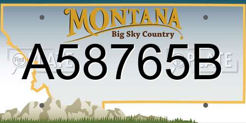 A58765B Montana License Plate