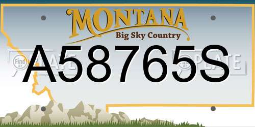 A58765S Montana License Plate