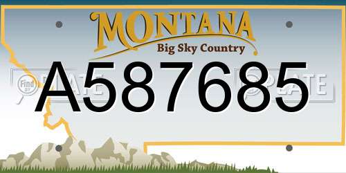 A587685 Montana License Plate