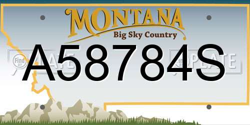 A58784S Montana License Plate