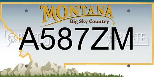 A587ZM Montana License Plate