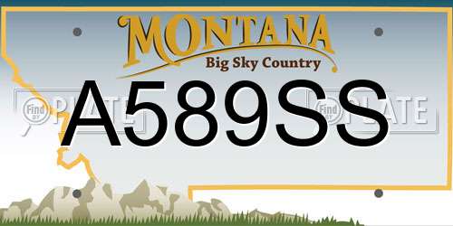 A589SS Montana License Plate