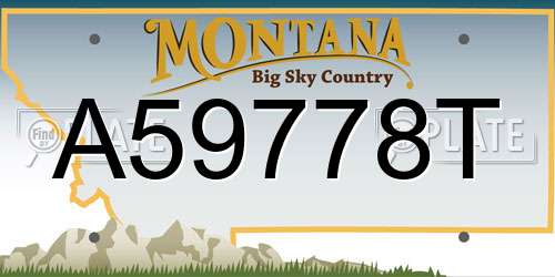 A59778T Montana License Plate