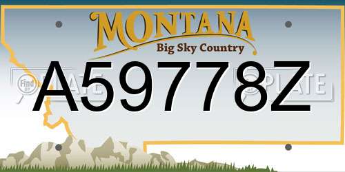 A59778Z Montana License Plate