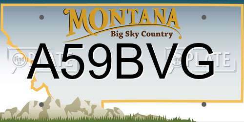 A59BVG Montana License Plate