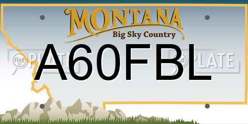A60FBL Montana License Plate