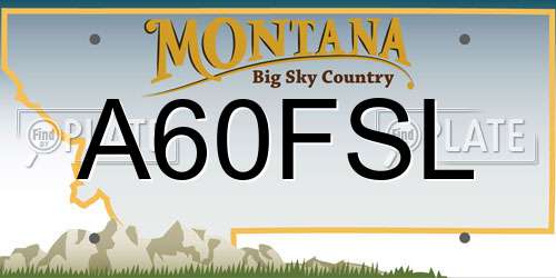 A60FSL Montana License Plate
