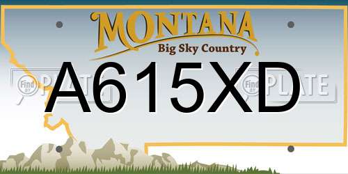 A615XD Montana License Plate