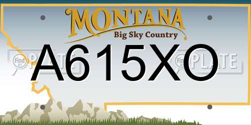 A615XO Montana License Plate