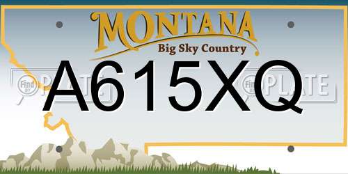A615XQ Montana License Plate