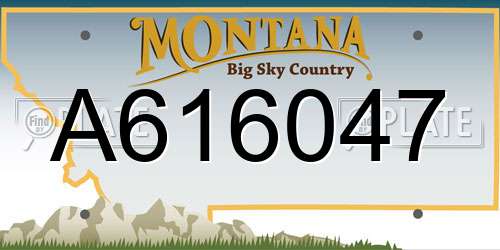 A616047 Montana License Plate