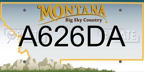 A626DA Montana License Plate