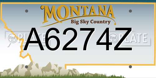 A6274Z Montana License Plate