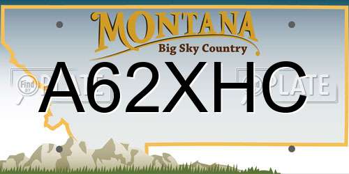 A62XHC Montana License Plate