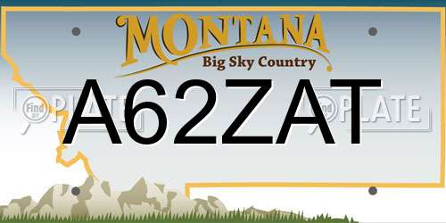 A62ZAT Montana License Plate