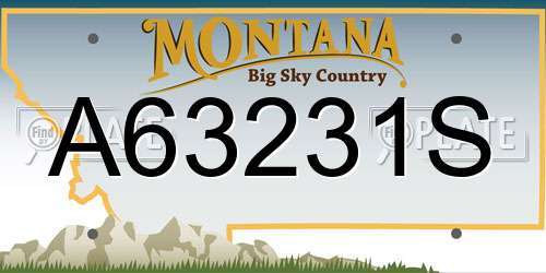 A63231S Montana License Plate