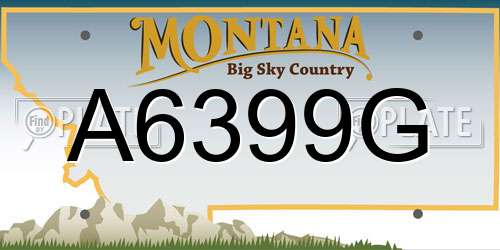 A6399G Montana License Plate