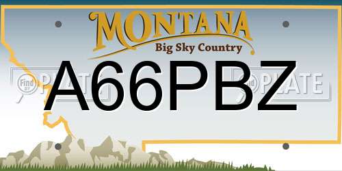 A66PBZ Montana License Plate
