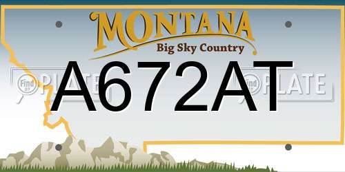 A672AT Montana License Plate