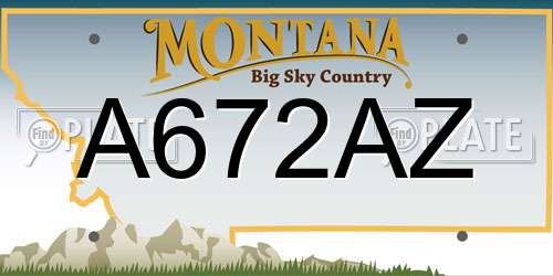 A672AZ Montana License Plate