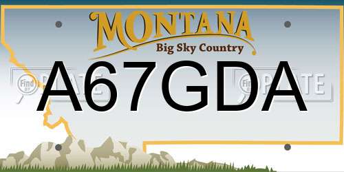 A67GDA Montana License Plate