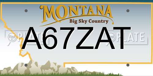 A67ZAT Montana License Plate