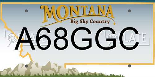 A68GGC Montana License Plate