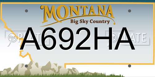 A692HA Montana License Plate
