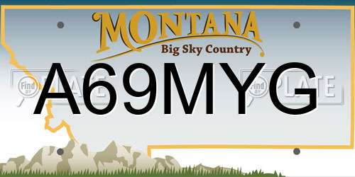 A69MYG Montana License Plate