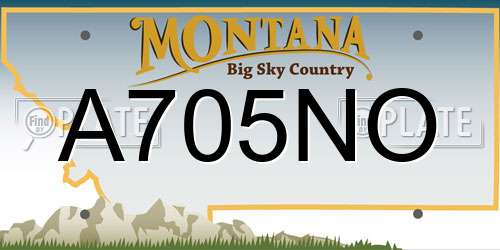 A705NO Montana License Plate