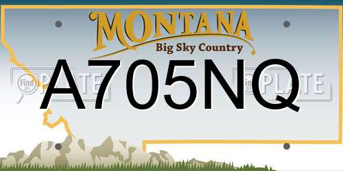 A705NQ Montana License Plate