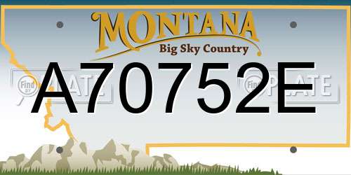 A70752E Montana License Plate