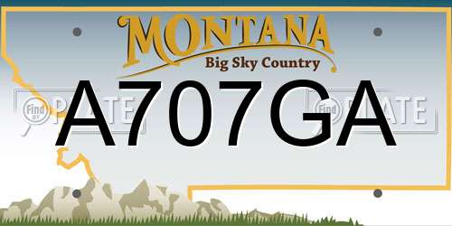 A707GA Montana License Plate