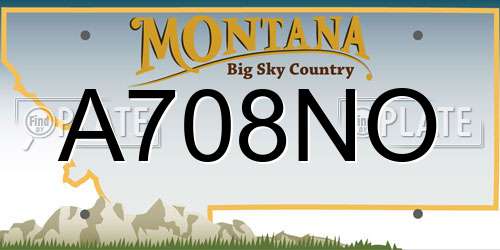 A708NO Montana License Plate