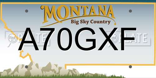 A70GXF Montana License Plate