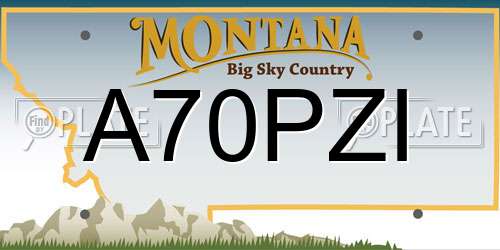 A70PZI Montana License Plate