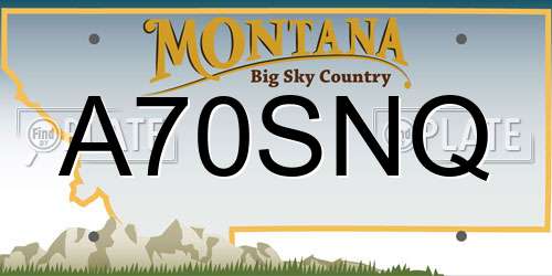 A70SNQ Montana License Plate