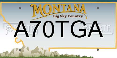 A70TGA Montana License Plate