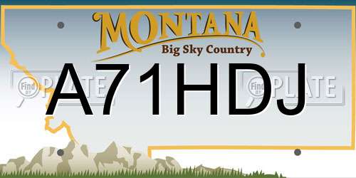 A71HDJ Montana License Plate