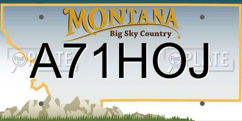 A71HOJ Montana License Plate
