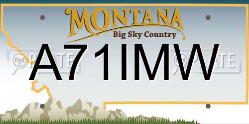 A71IMW Montana License Plate