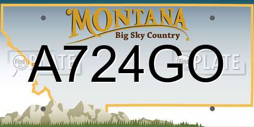 A724GO Montana License Plate