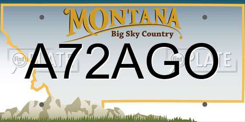 A72AGO Montana License Plate
